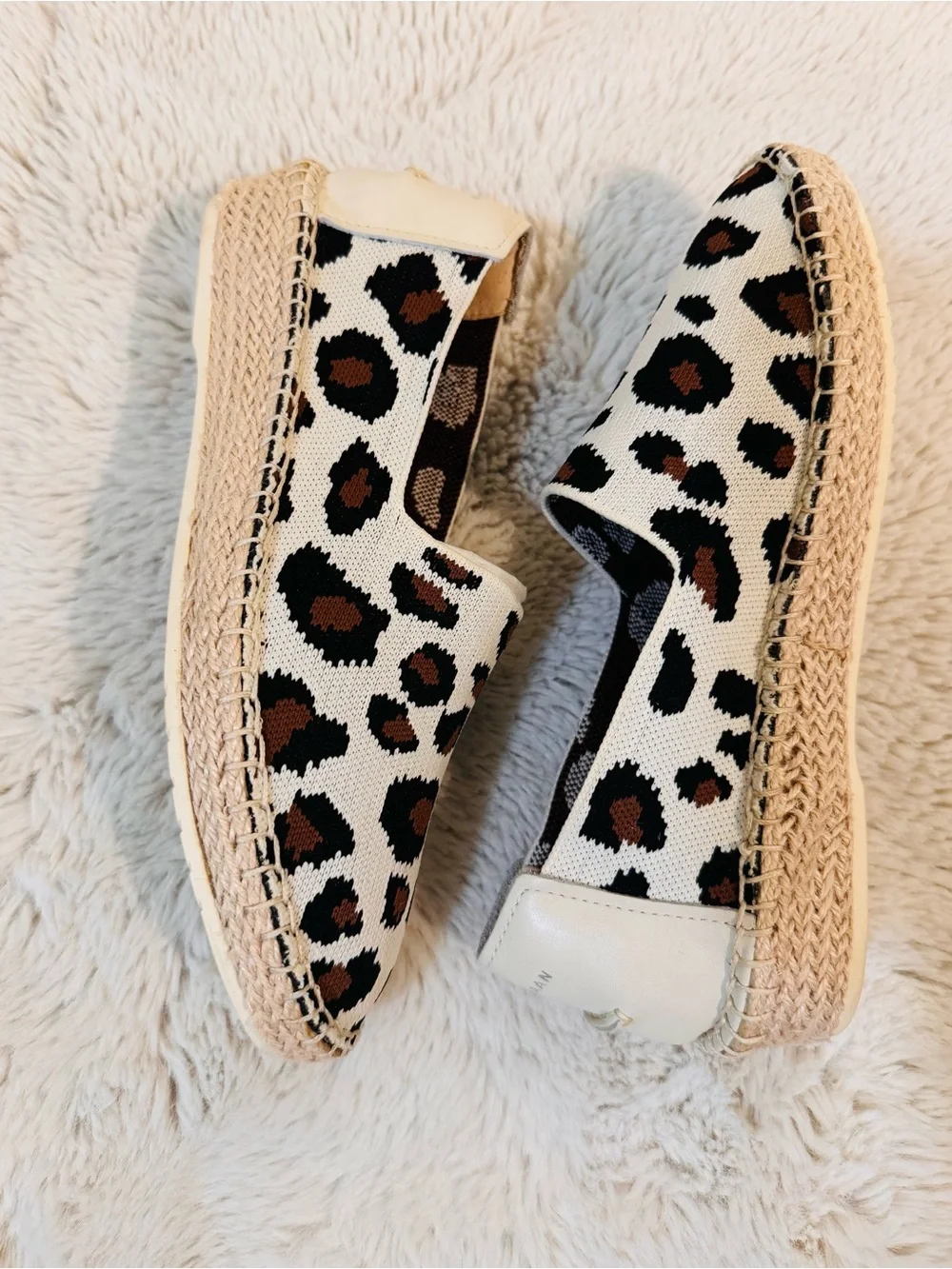 Cole Haan Leopard-Print Espadrilles in White, Brown, Black 7.5